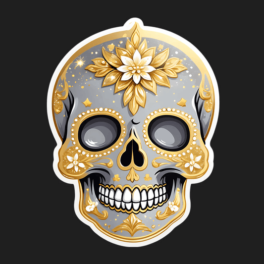 Sugar Skull Sticker - Decorative UV DTF - Heat Press Transfer