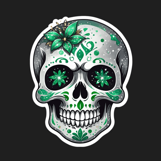 Sugar Skull Sticker - UV-Reflective Design - Heat Press Transfer