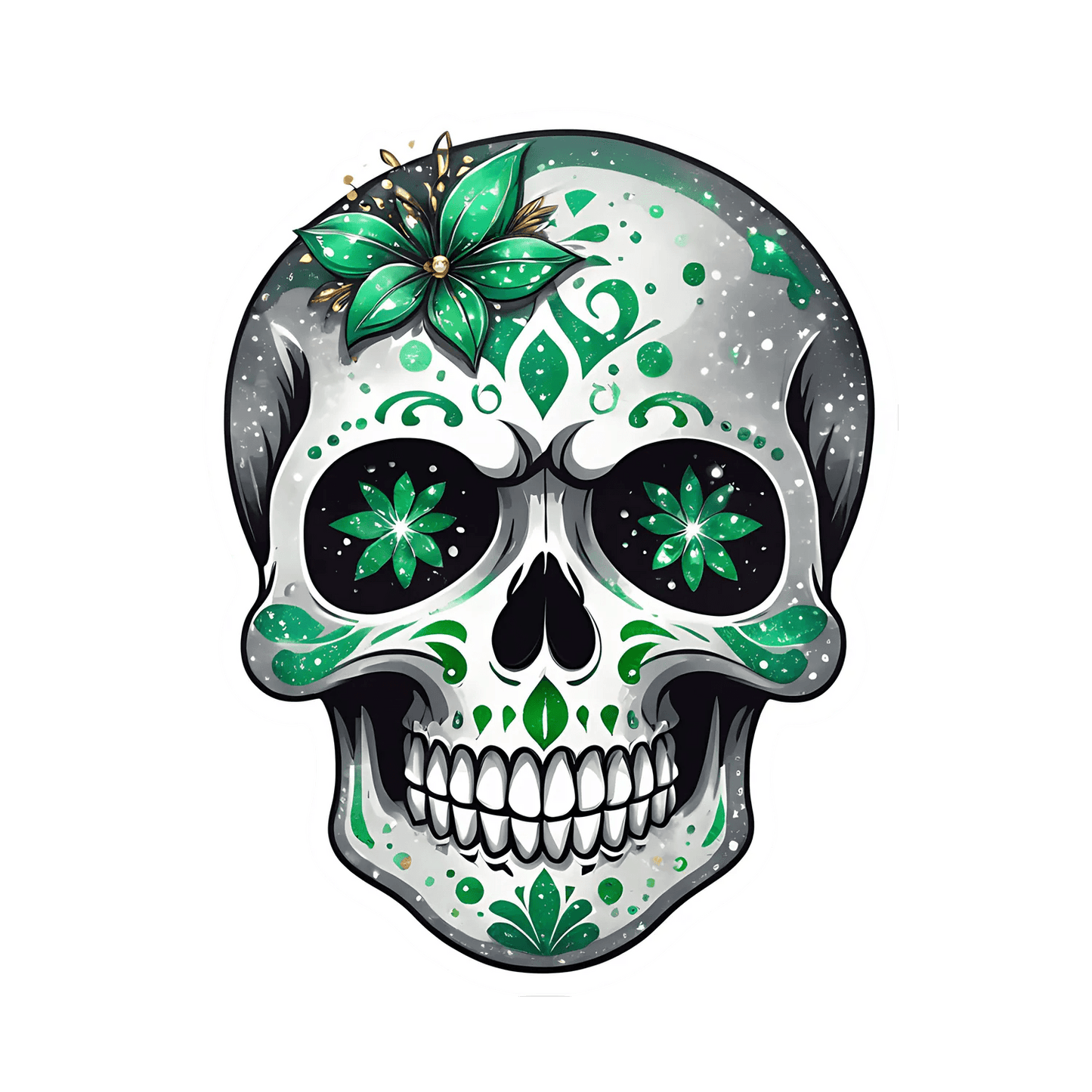 Sugar Skull Sticker - UV-Reflective Design - Heat Press Transfer