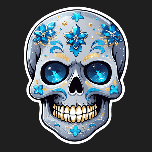Sugar Skull UV Sticker - Decorative Adornment - Heat Press Transfer