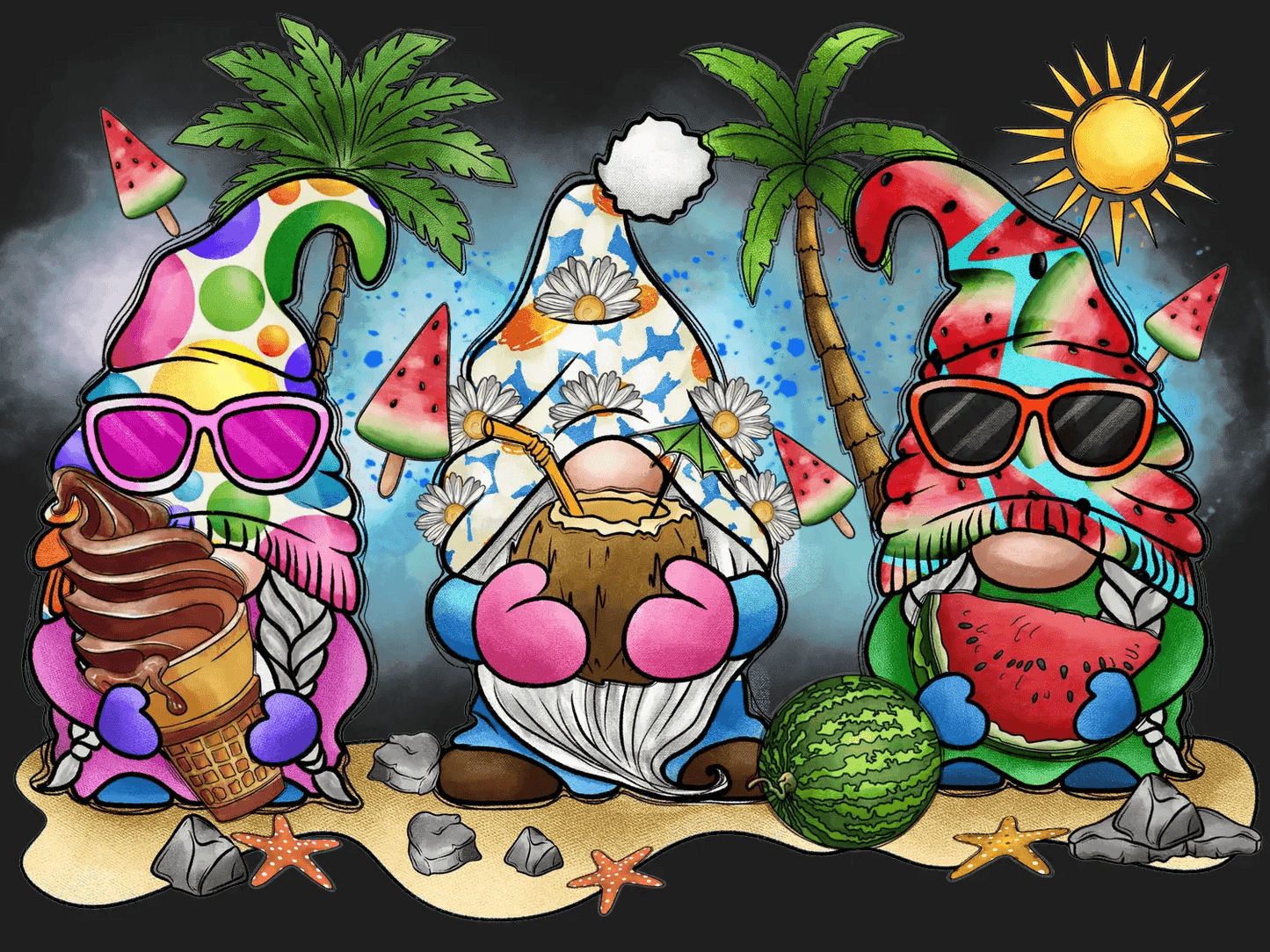 Summer Gnomes - DTF Ready to Press - Heat Press Transfer