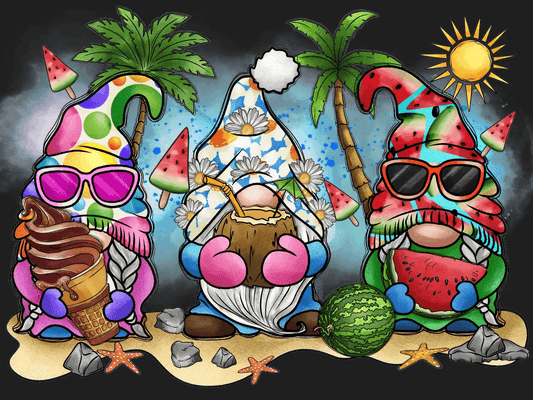 Summer Gnomes - DTF Ready to Press - Heat Press Transfer