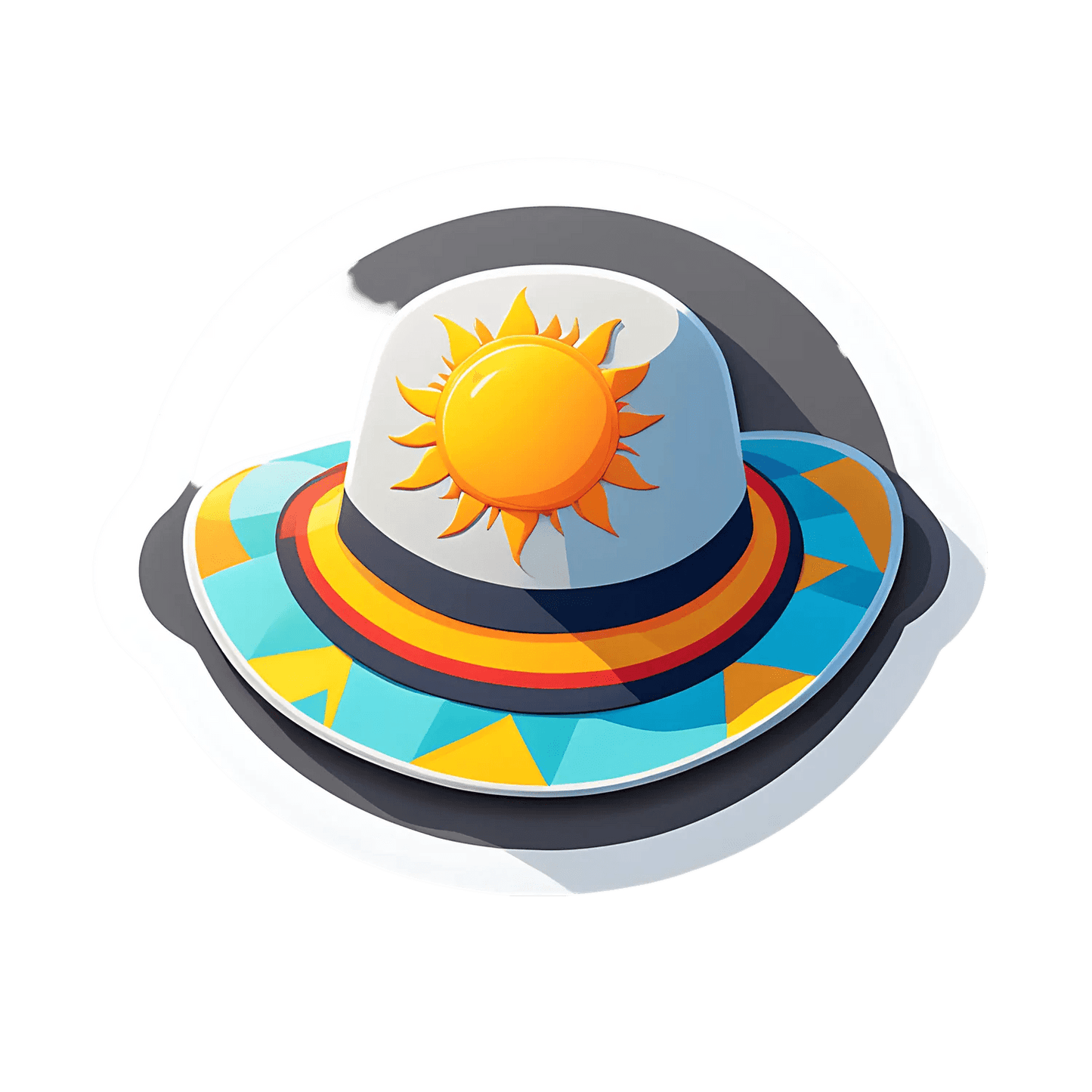 Sun Hat Beach - UV DTF Sticker - Heat Press Transfer