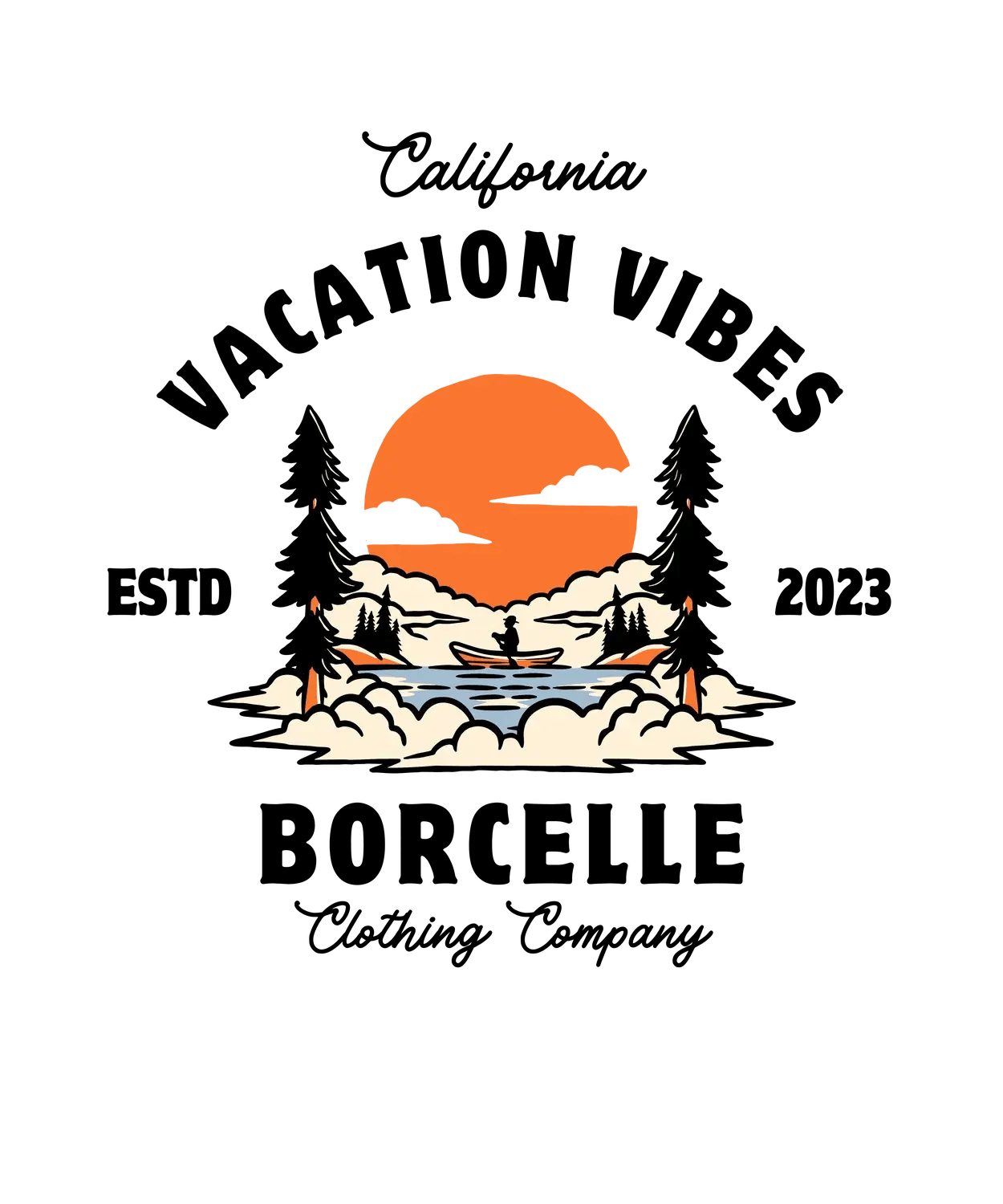 Sunset Canoeing - DTF Ready to Press (original)