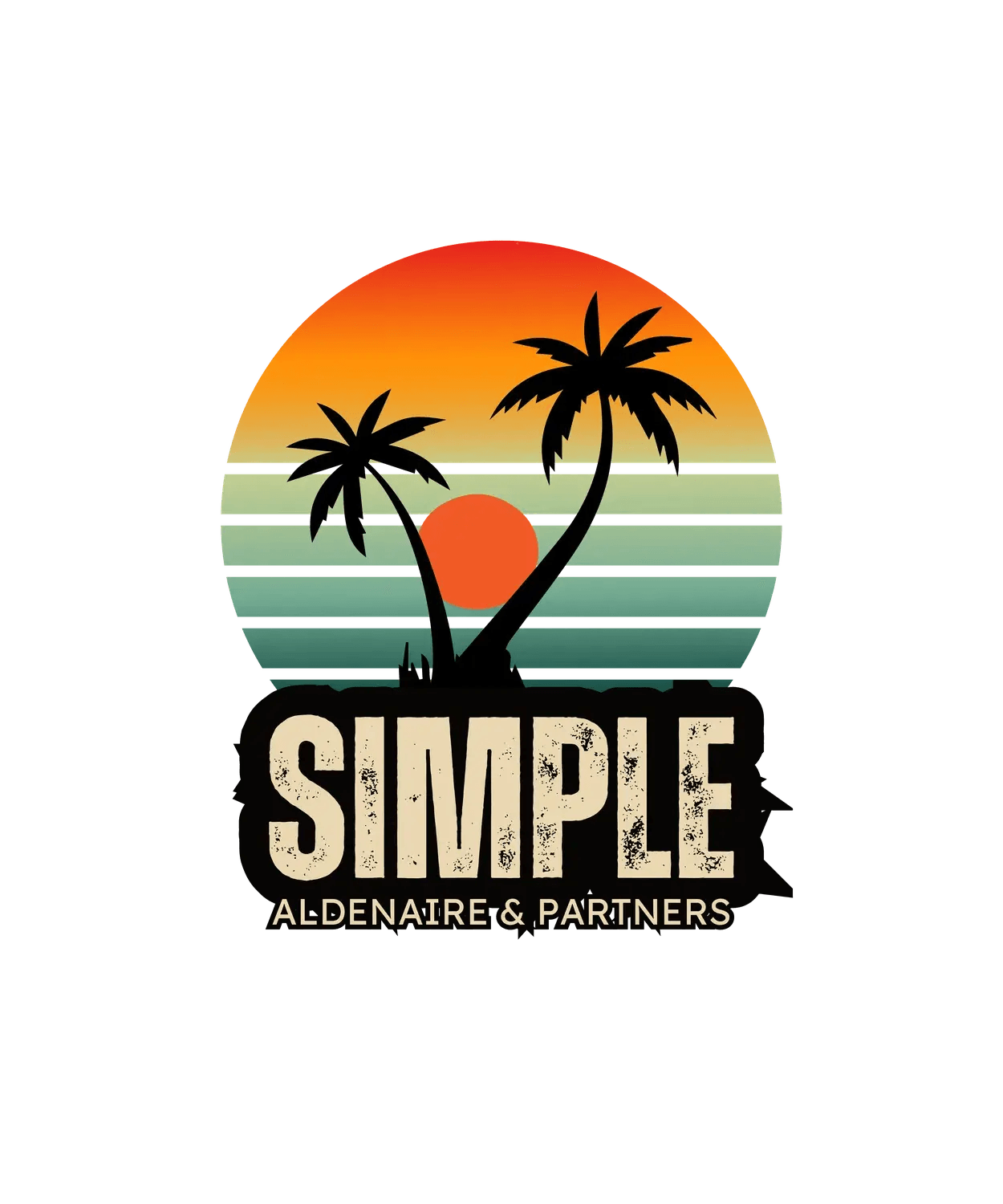 Sunset Palm - DTF Ready to Press Simple Design (original)