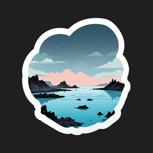 Sunset Beach View - UV DTF Sticker - Heat Press Transfer