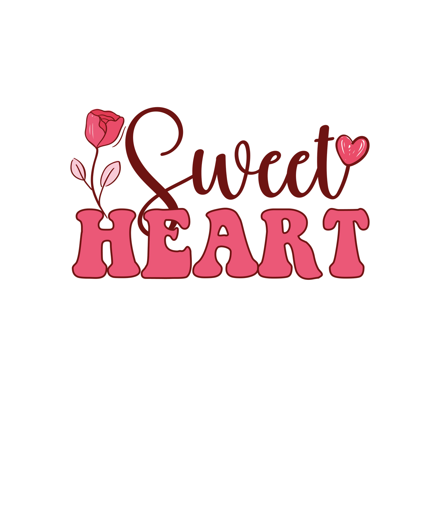 Sweet Heart Valentine's Day Design - DTF Ready To Press - Heat Press Transfer