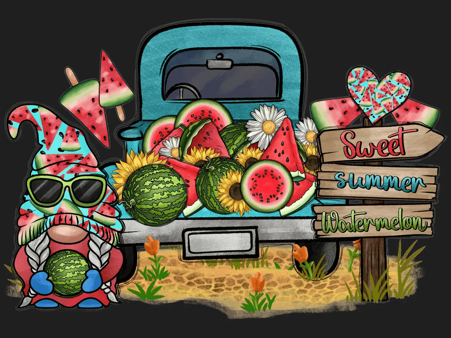 Sweet Summer Watermelon - DTF Ready to Press - Heat Press Transfer