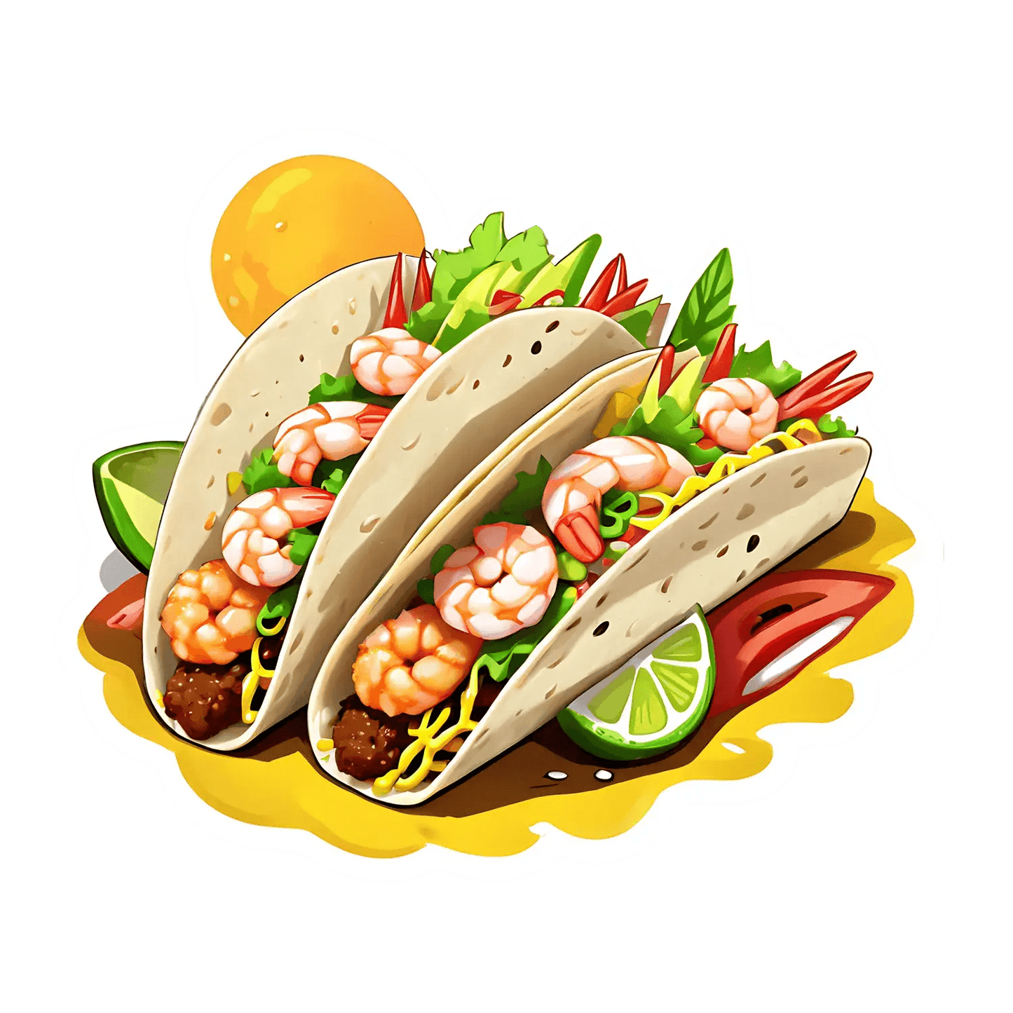 Taco Delight - Colorful UV DTF Sticker - Heat Press Transfer