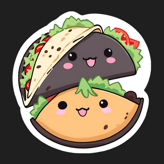 Taco Emoji Sticker - Cute Kawaii Design - Heat Press Transfer