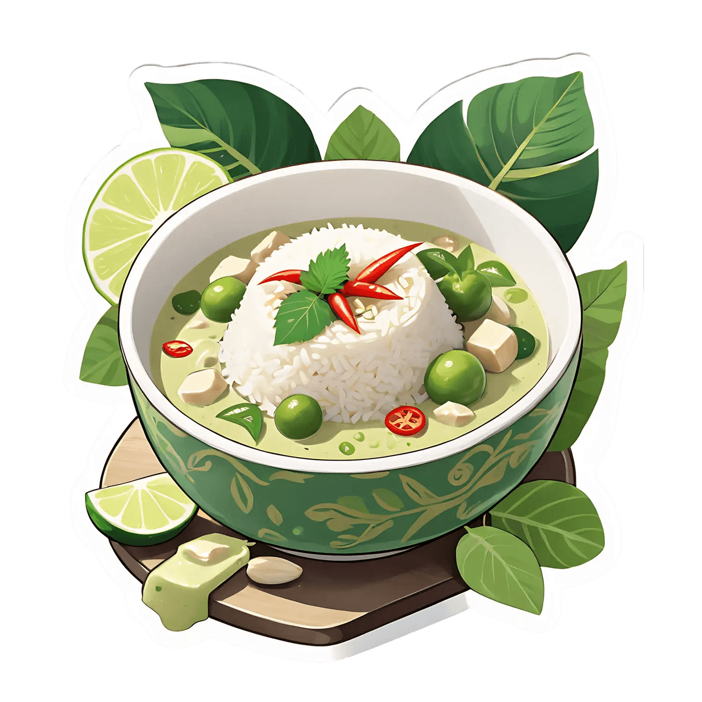 Thai Green Curry - Sticker - Heat Press Transfer