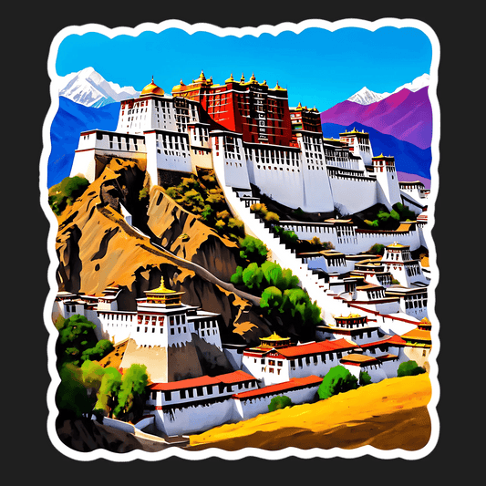 Tibetan Monastery Sticker - Vibrant UV DTF - Heat Press Transfer