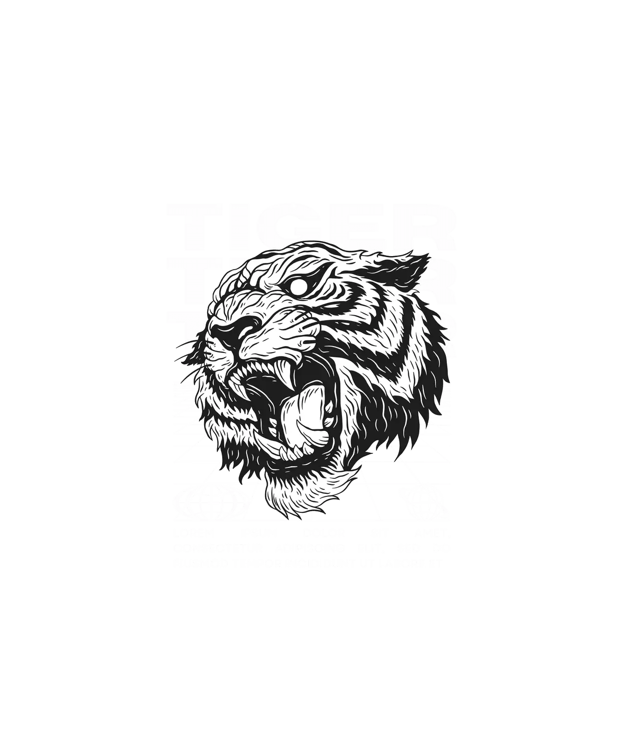Tiger Face Fury - DTF Ready to Press (original)