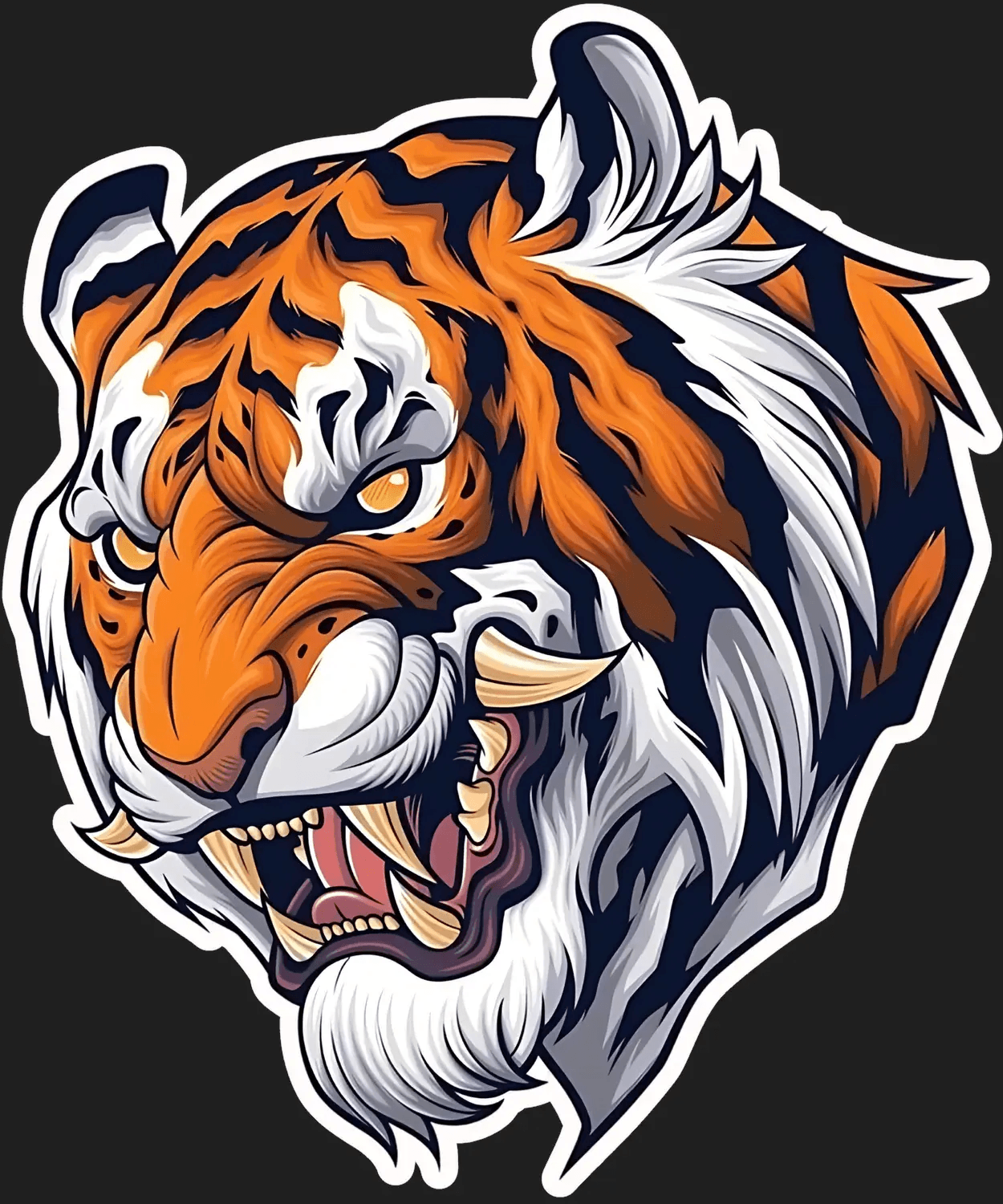 Tiger Roar - DTF Ready to Press (black_bg)