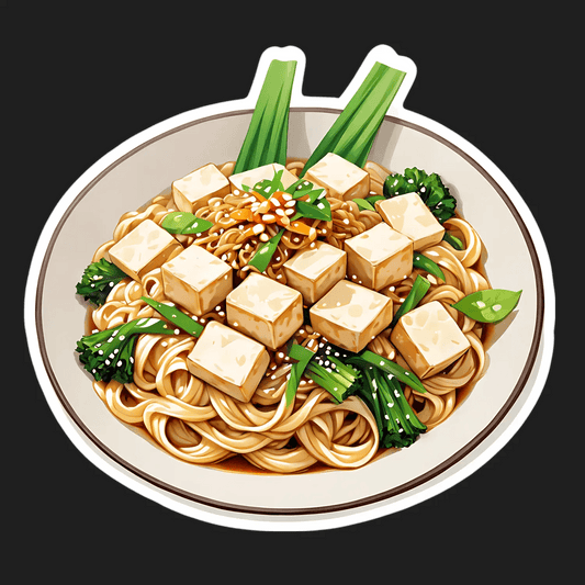 Tofu Noodle Bowl - Vegan Sticker - Heat Press Transfer