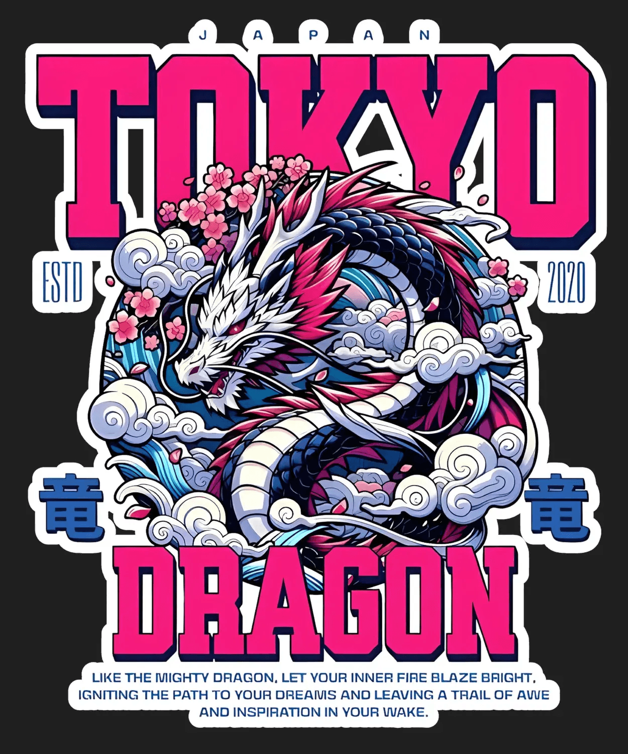 Tokyo Dragon 2020 - DTF Ready to Press (black_bg)