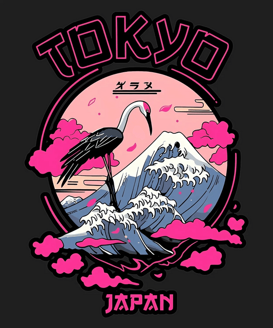 Tokyo Japan Aesthetic - DTF Ready to Press - Heat Press Transfer