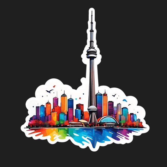Toronto Skyline - Colorful Cityscape Sticker - Heat Press Transfer