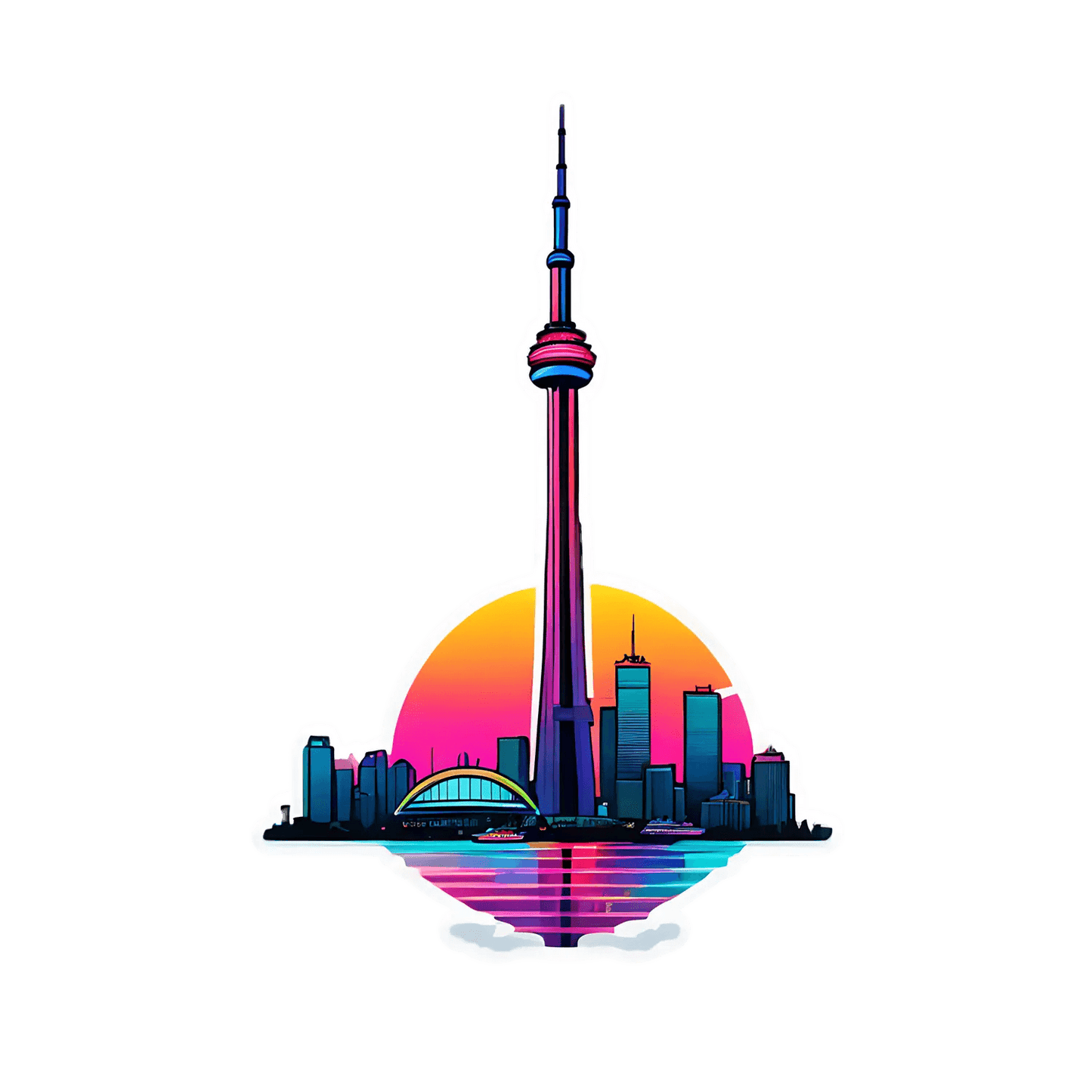 Toronto Skyline - Sunset Sticker - Heat Press Transfer