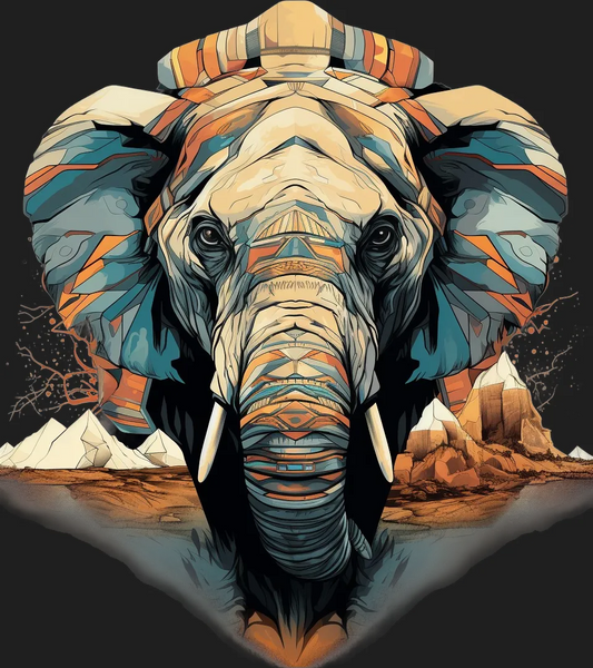 Tribal Elephant Art - DTF Ready to Press - Heat Press Transfer