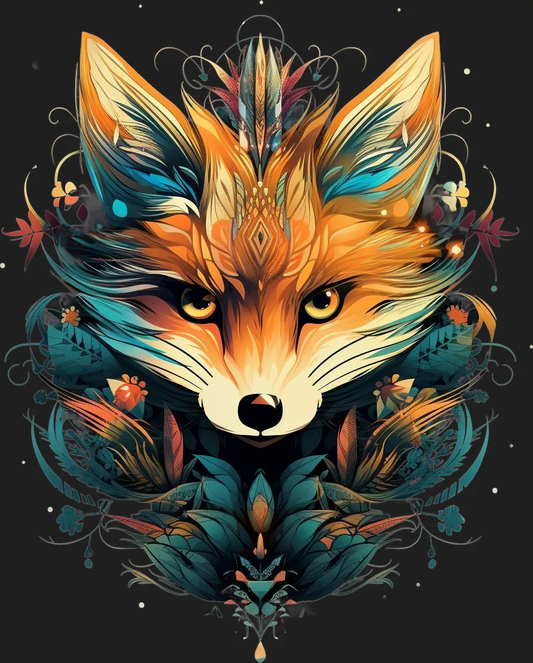 Tribal Fox Art - DTF Ready to Press - Heat Press Transfer