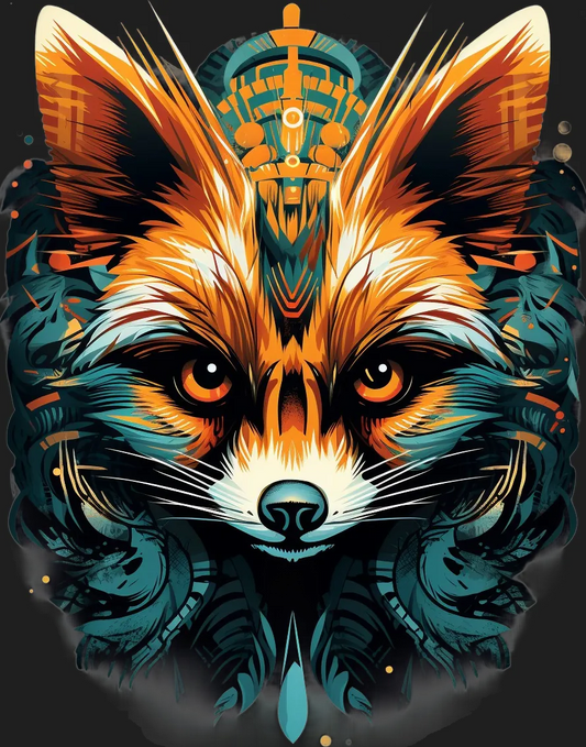 Tribal Fox Art - DTF Ready to Press - Heat Press Transfer
