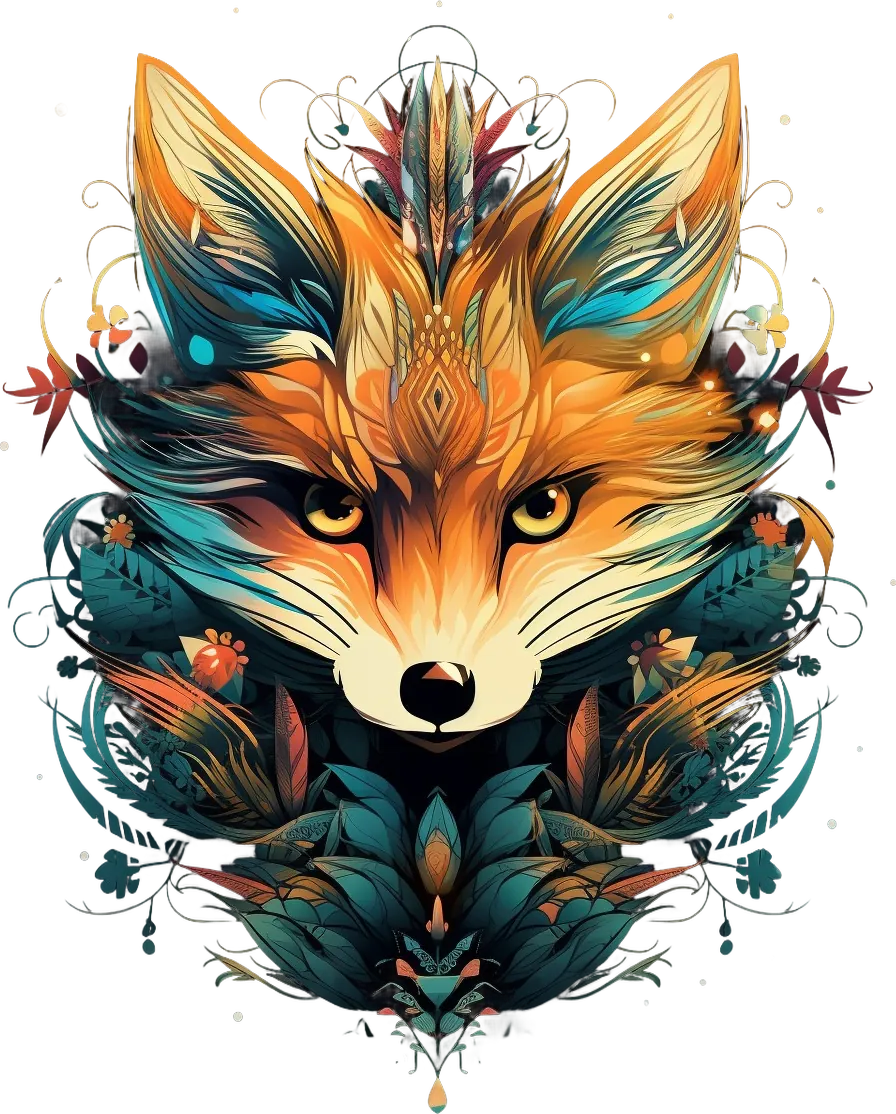 Tribal Fox Art - DTF Ready to Press - Heat Press Transfer