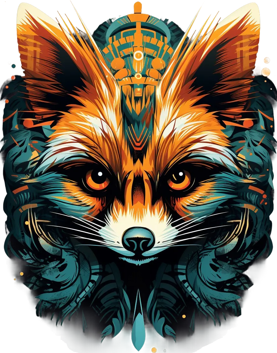 Tribal Fox Art - DTF Ready to Press - Heat Press Transfer