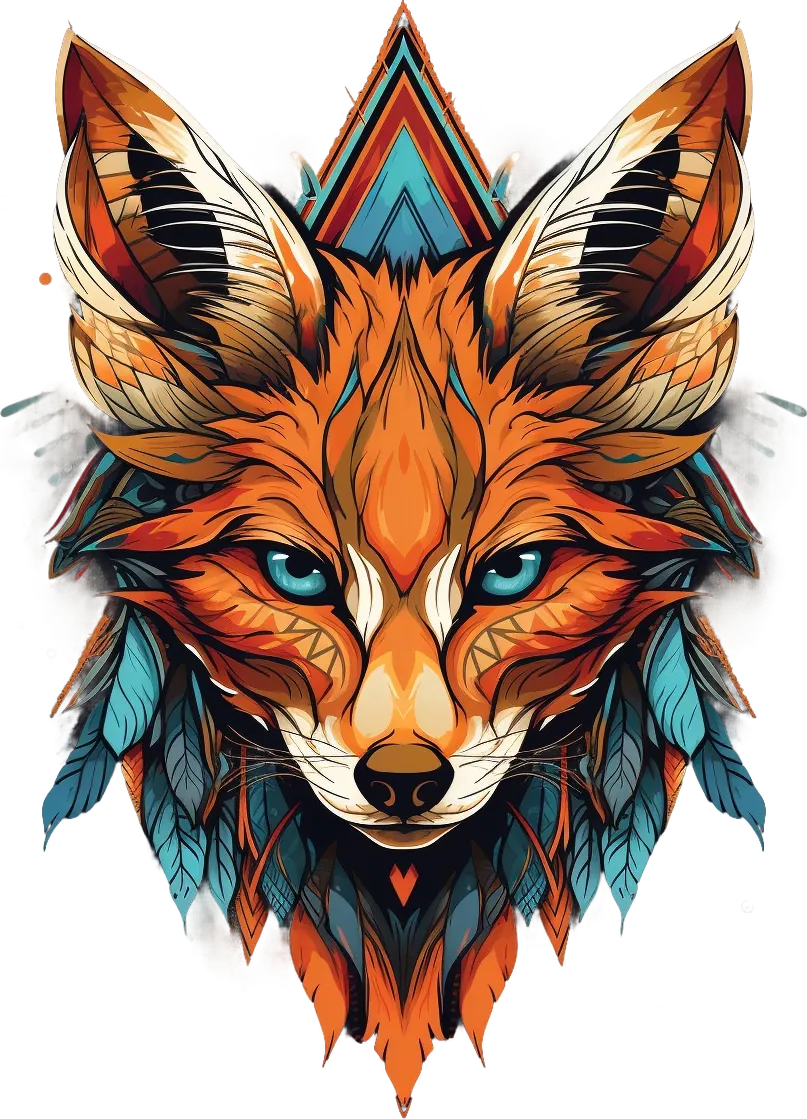 Tribal Fox Design - DTF Ready to Press - Heat Press Transfer