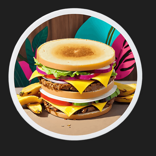 Tropical Burger Delight Sticker - Heat Press Transfer