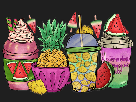 Tropical Drinks - DTF Ready to Press - Heat Press Transfer