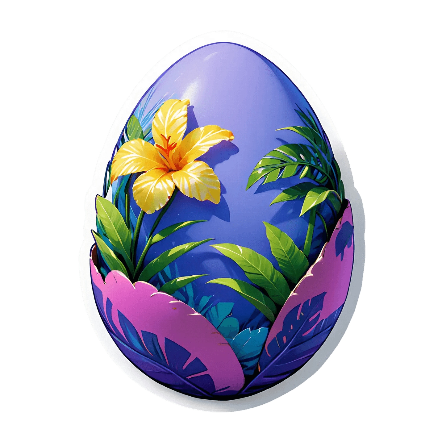 Tropical Egg - Decorative Sticker - Heat Press Transfer