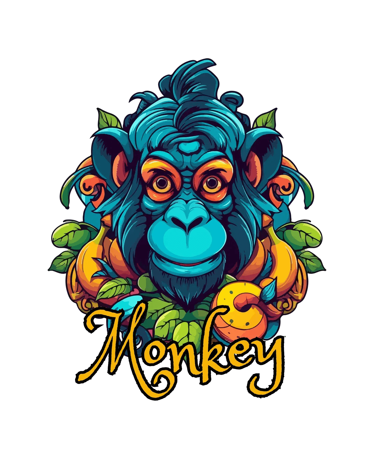 Tropical Monkey - DTF Ready to Press (original)