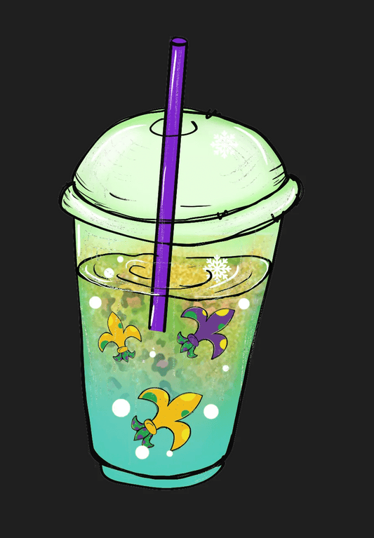 Tropical Drink Cup - DTF Ready to Press - Heat Press Transfer