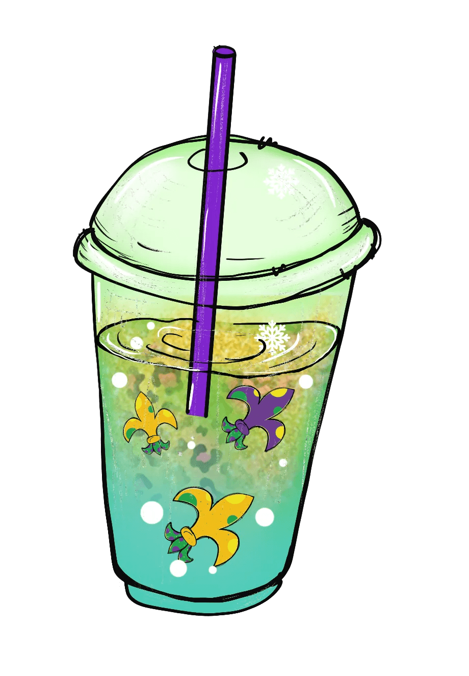 Tropical Drink Cup - DTF Ready to Press - Heat Press Transfer