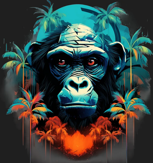 Tropical Gorilla - DTF Ready to Press - Heat Press Transfer