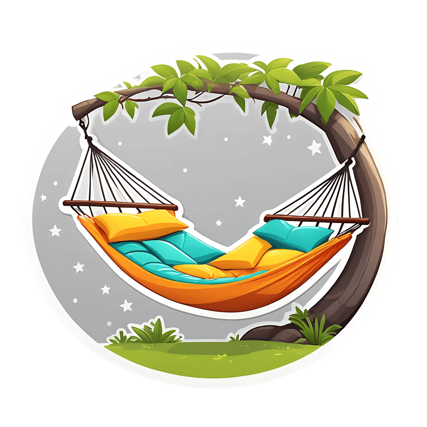 Tropical Hammock - Relaxing Sticker - Heat Press Transfer