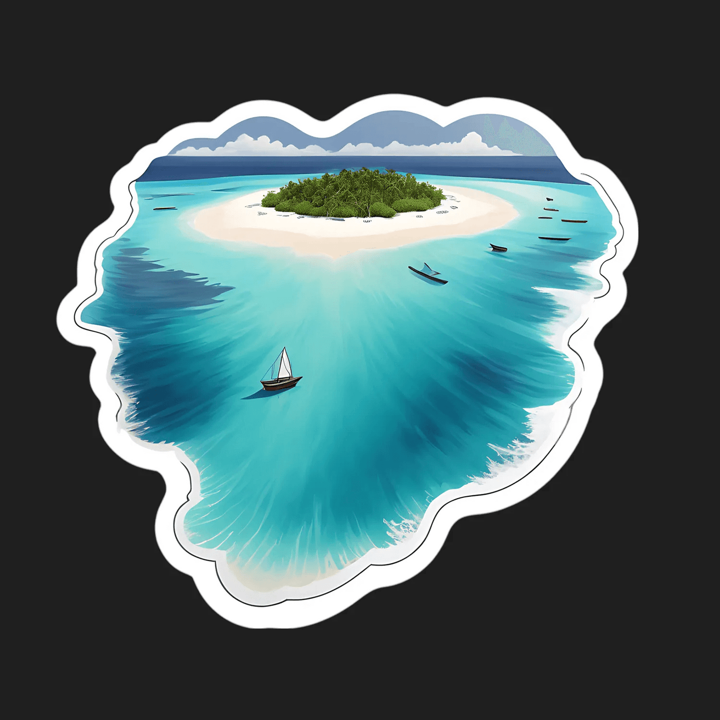 Tropical Island Paradise - Sticker - Heat Press Transfer