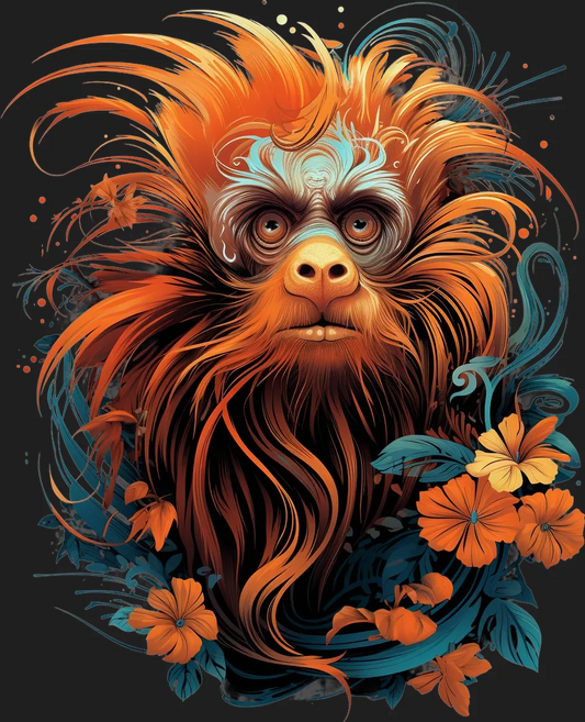 Tropical Monkey Art - DTF Ready to Press - Heat Press Transfer
