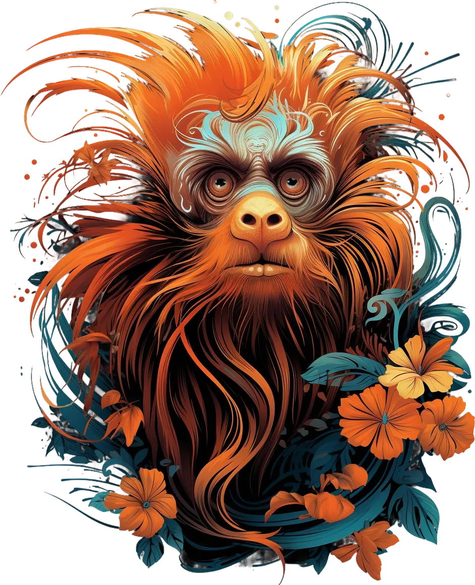 Tropical Monkey Art - DTF Ready to Press - Heat Press Transfer