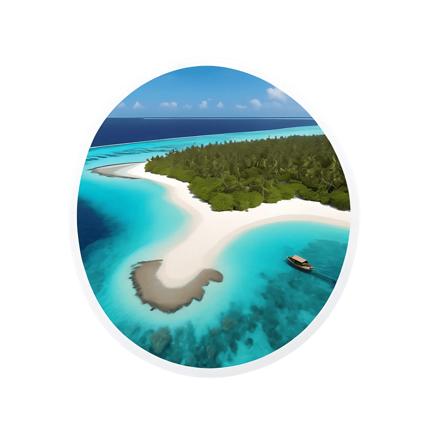 Tropical Paradise Island - Sticker - Heat Press Transfer