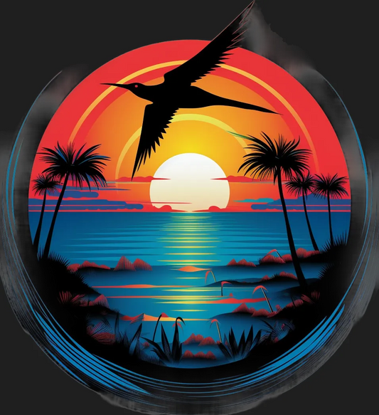 Tropical Sunset - DTF Ready to Press - Heat Press Transfer