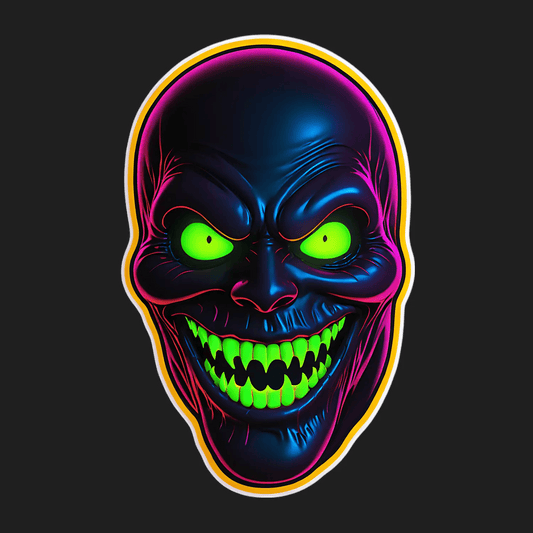 UV Reactive Skull - Sticker - Heat Press Transfer