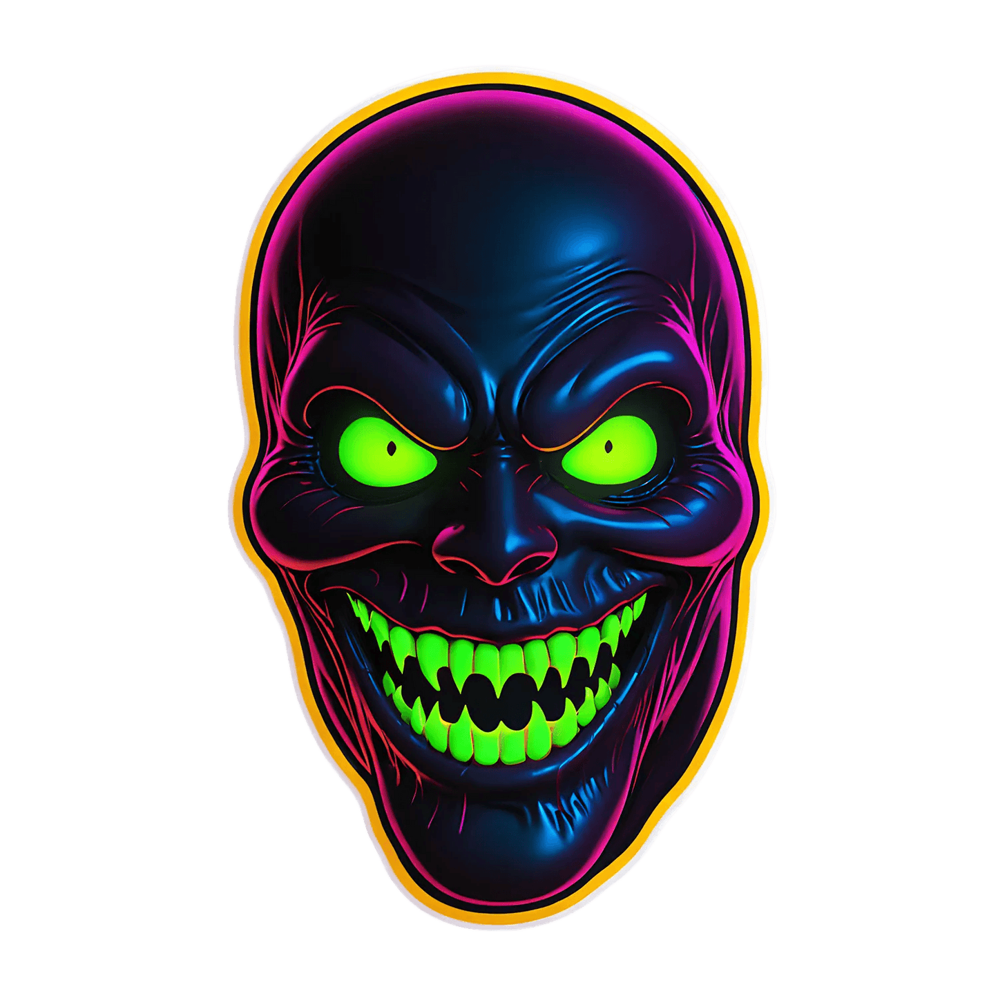 UV Reactive Skull - Sticker - Heat Press Transfer