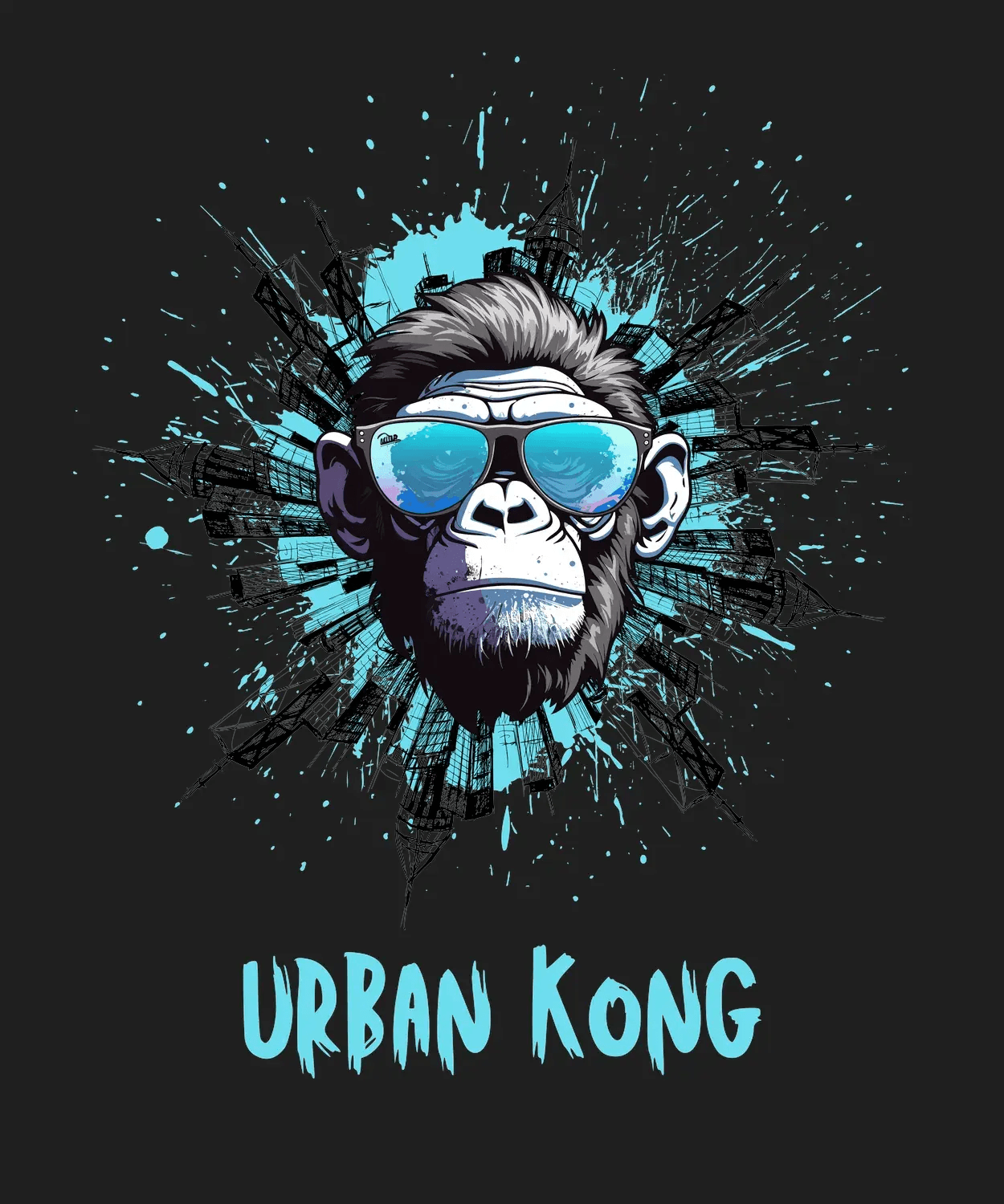 Urban Kong - DTF Ready to Press (black_bg)