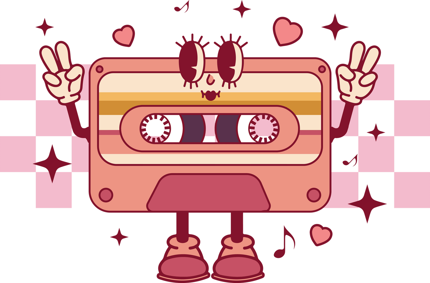 Valentine Tape Design - DTF Ready To Press - Heat Press Transfer