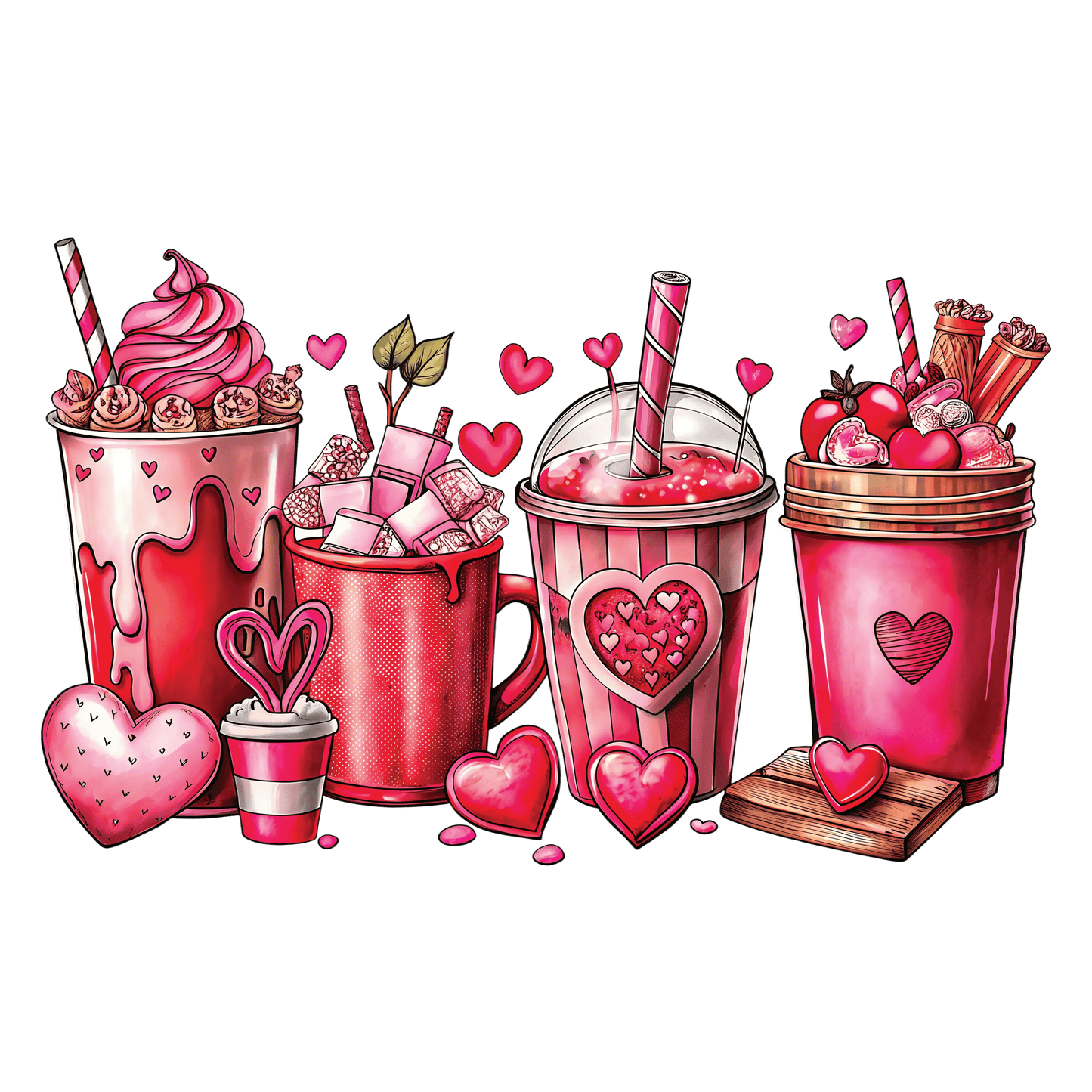 Valentine's Day Coffee Design | DTF Center - Heat Press Transfer