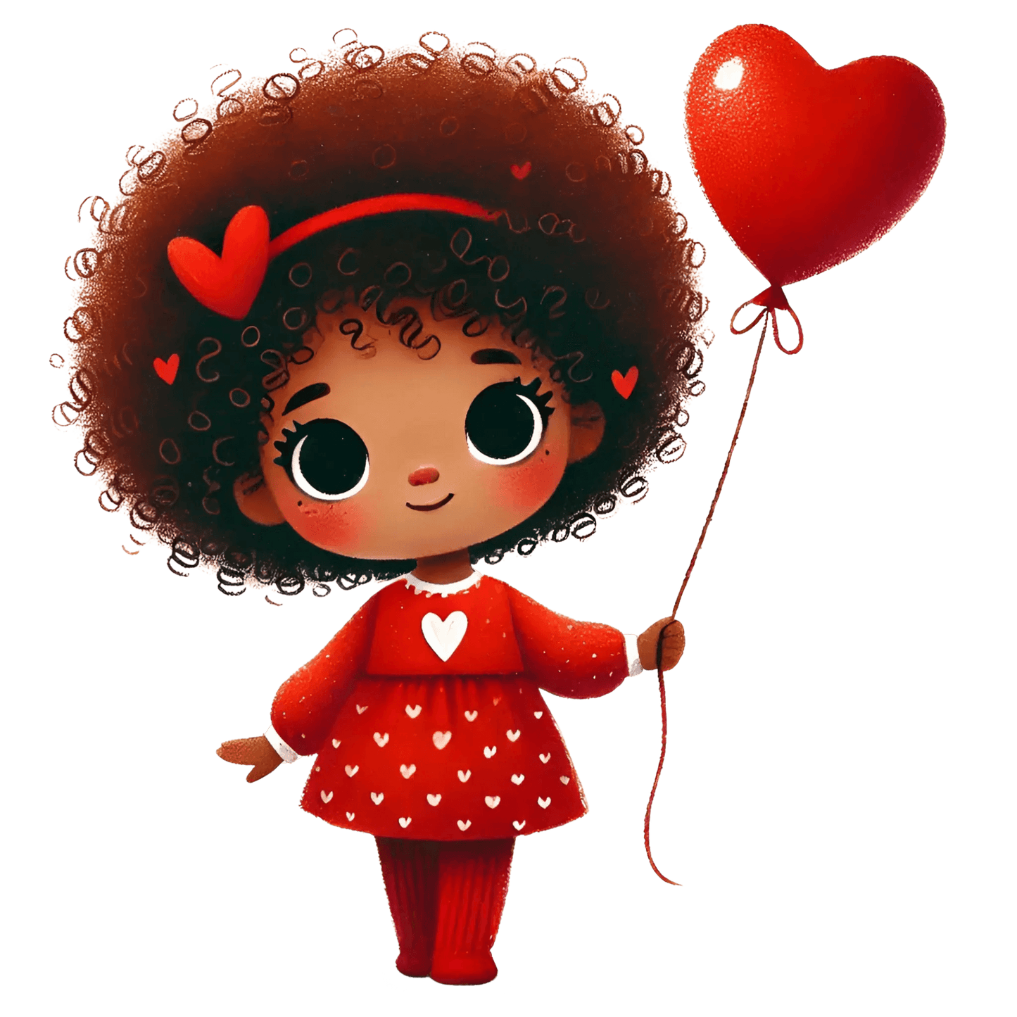 Valentine's Day Girl Holding A Balloon Design | DTF Center - Heat Press Transfer