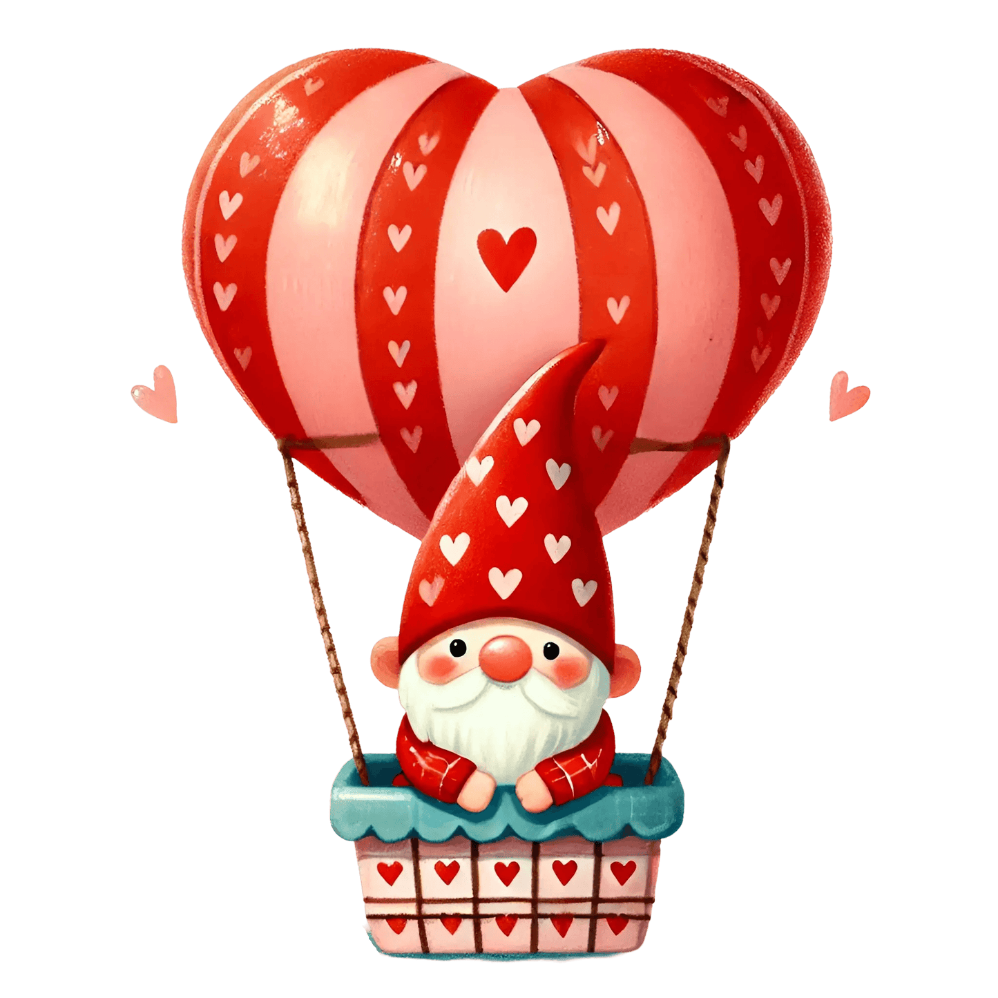 Valentine's Day Gnome In A Hot Air Balloon Design | DTF Center - Heat Press Transfer