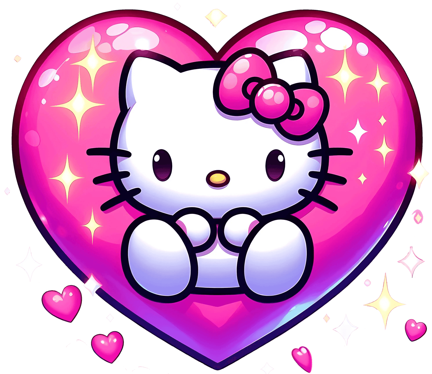 Valentine's Day Hello Kitty Design - DTF Ready To Press - Heat Press Transfer